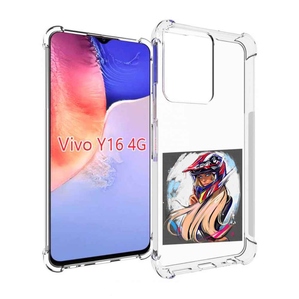 Чехол MyPads девушка-в-шлеме для Vivo Y16 4G/ Vivo Y02S