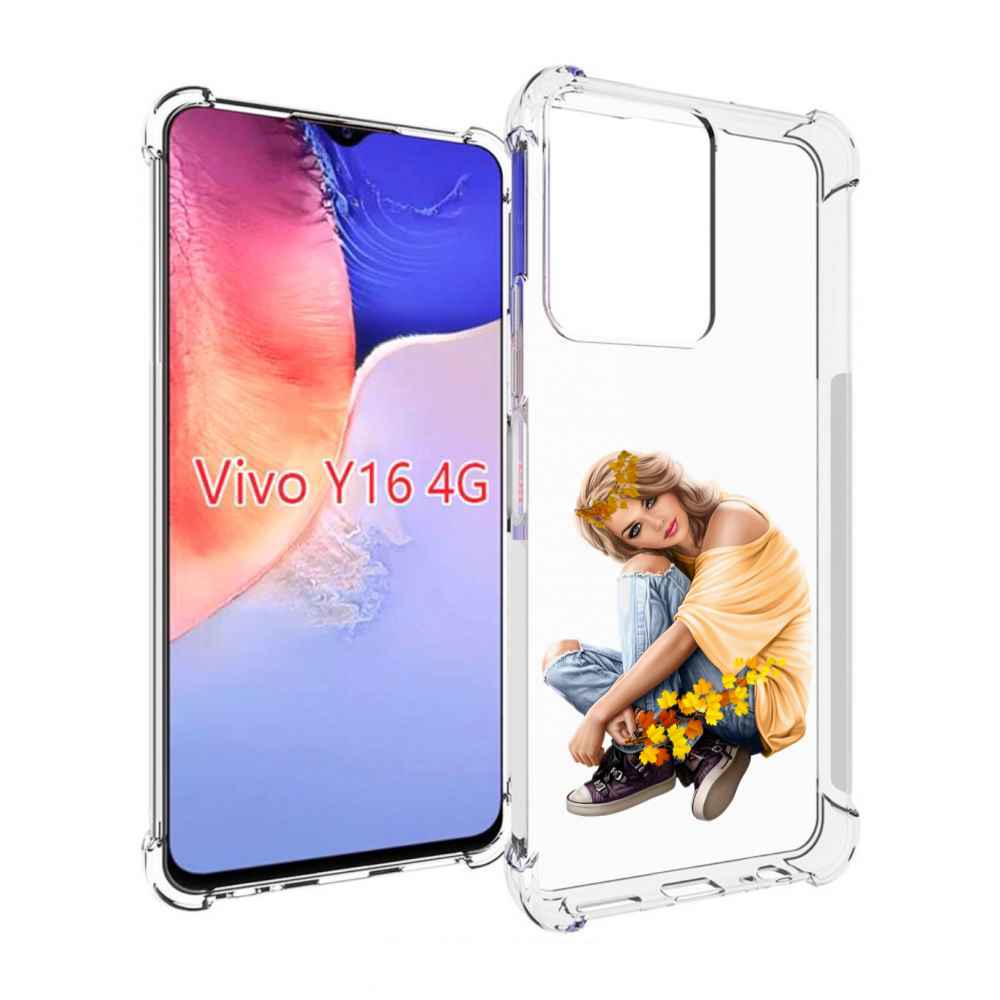 

Чехол MyPads девушка-в-цветочками женский для Vivo Y16 4G/ Vivo Y02S, Прозрачный, Tocco