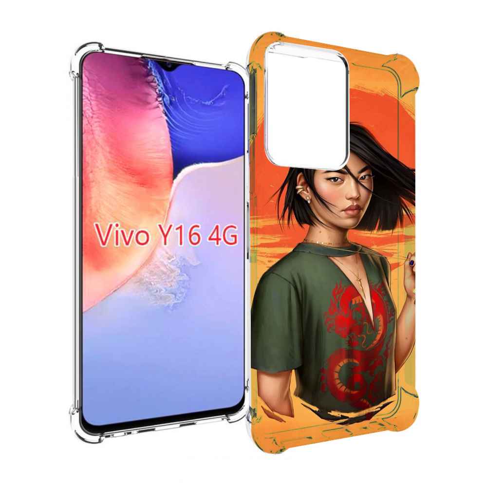 

Чехол MyPads девушка-в-оранжевом-фоне женский для Vivo Y16 4G/ Vivo Y02S, Прозрачный, Tocco