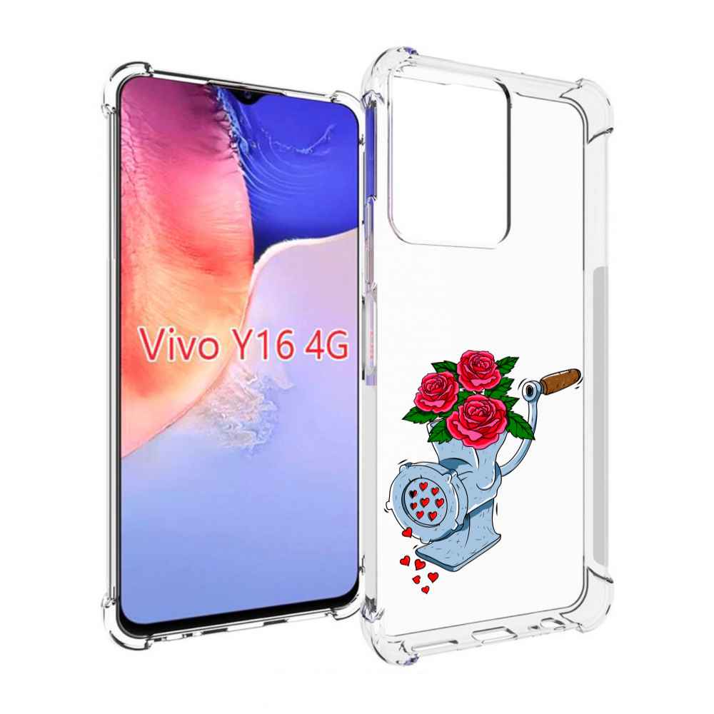 

Чехол MyPads Цветочные сердца для Vivo Y16 4G/ Vivo Y02S, Прозрачный, Tocco