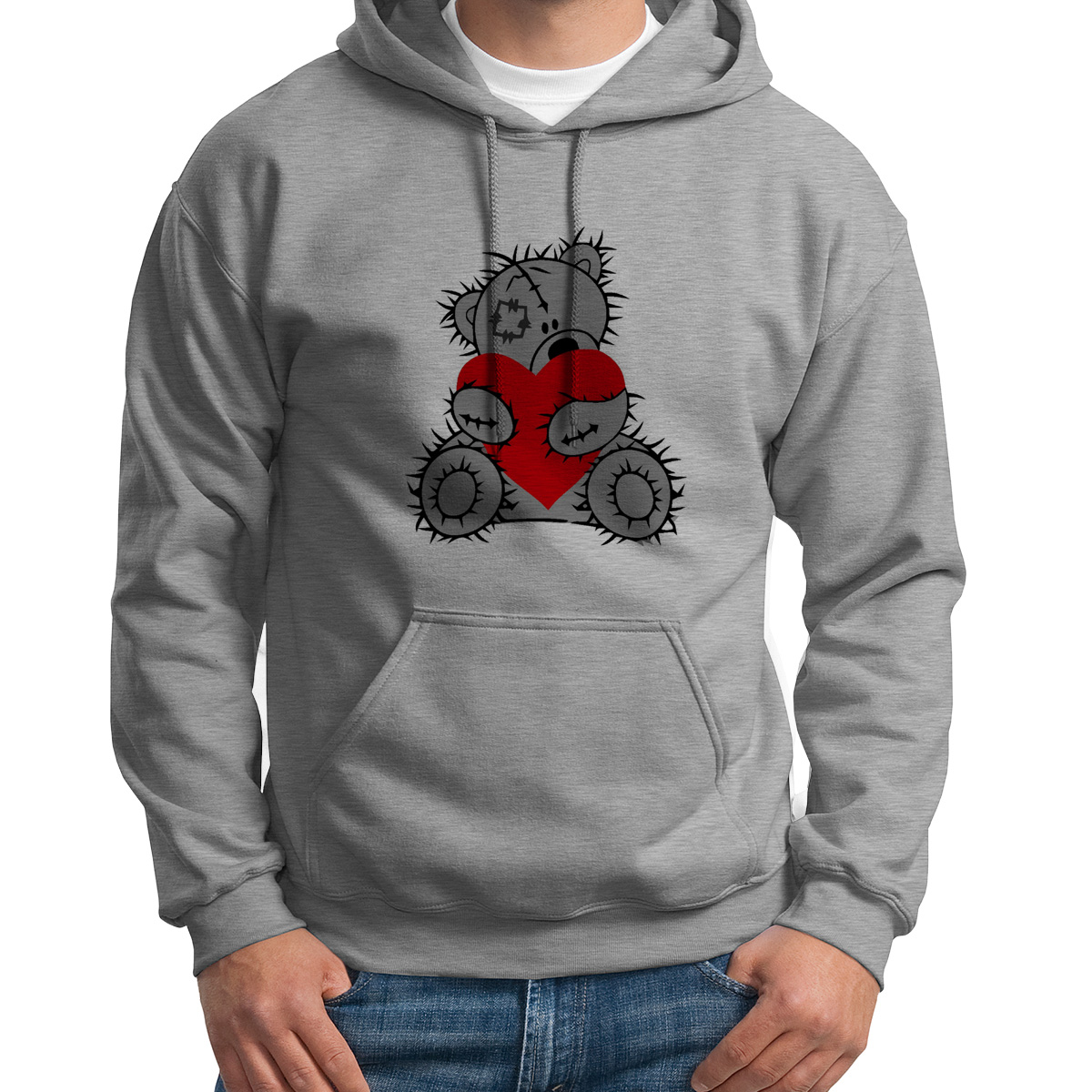 

Худи унисекс CoolPodarok мишка серое 44 RU, Серый, S0113239