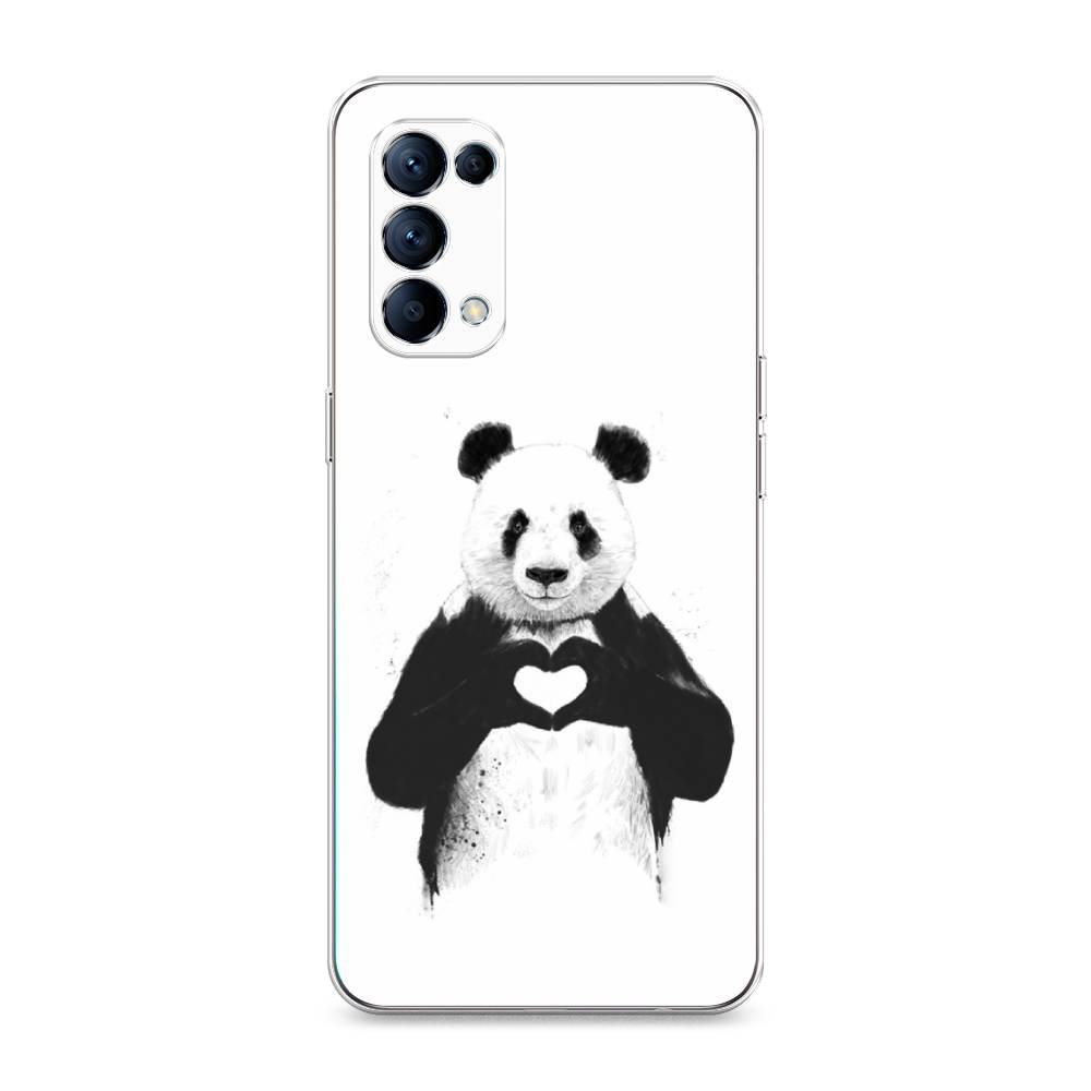 

Чехол Awog на Oppo Reno 5 "Панда love", Разноцветный, 255250-10