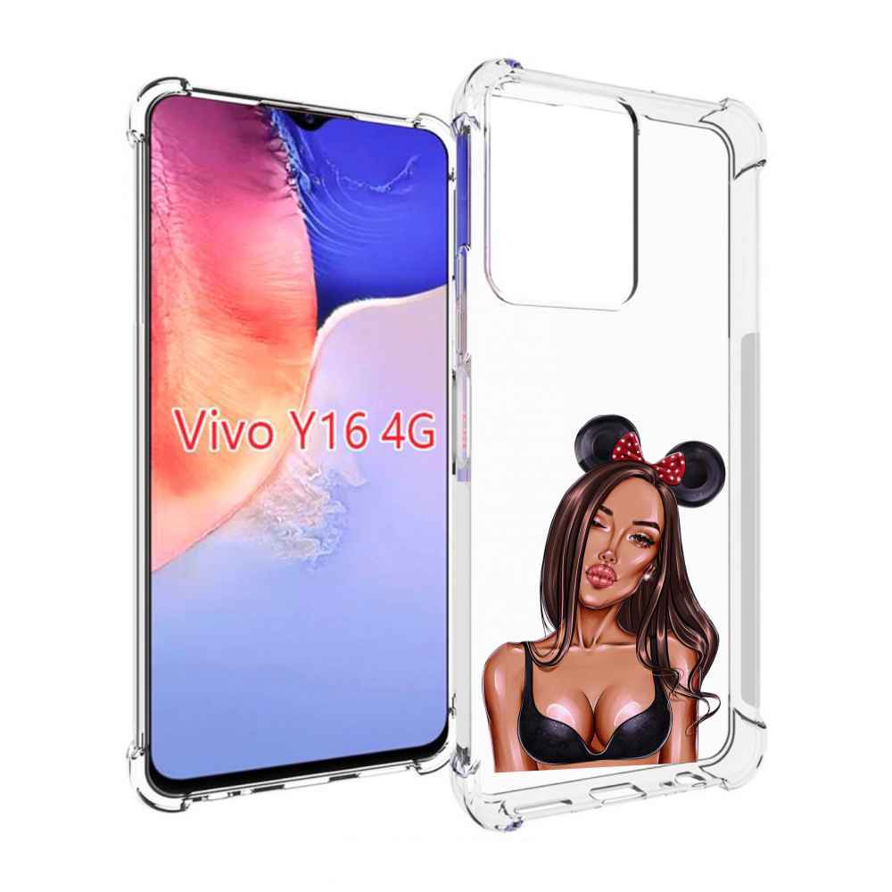 Чехол MyPads девушка-в-купальнике-с-ушками женский для Vivo Y16 4G/ Vivo Y02S