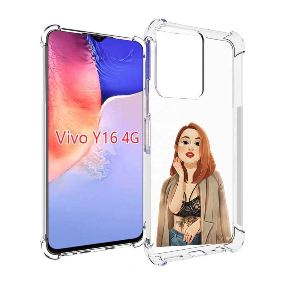 

Чехол MyPads девушка-в-кружевном-2 для Vivo Y16 4G/ Vivo Y02S, Прозрачный, Tocco
