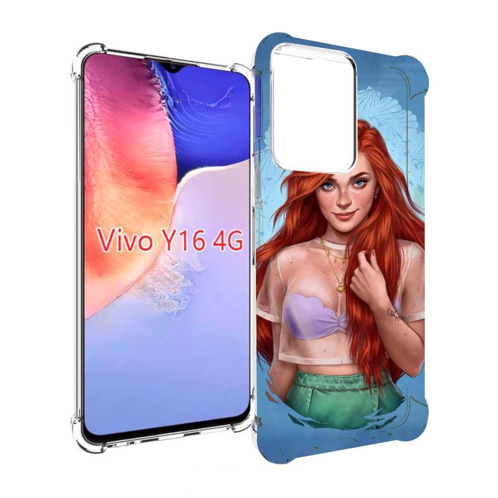 

Чехол MyPads девушка-в-голубом-фоне женский для Vivo Y16 4G/ Vivo Y02S, Прозрачный, Tocco