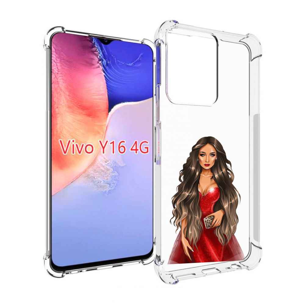 

Чехол MyPads девушка-в-вечернем-платье женский для Vivo Y16 4G/ Vivo Y02S, Прозрачный, Tocco