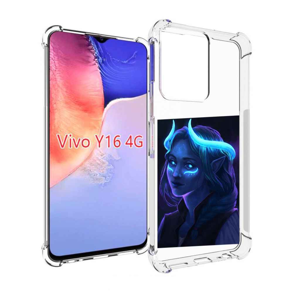 

Чехол MyPads девушка синяя ледяная женский для Vivo Y16 4G/ Vivo Y02S, Прозрачный, Tocco