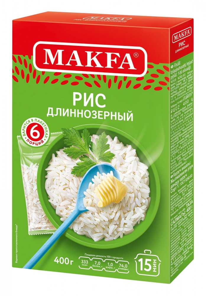 

Рис длиннозерновой Makfa шлифованый, 400 г х 9 шт, 4601780010027.390823