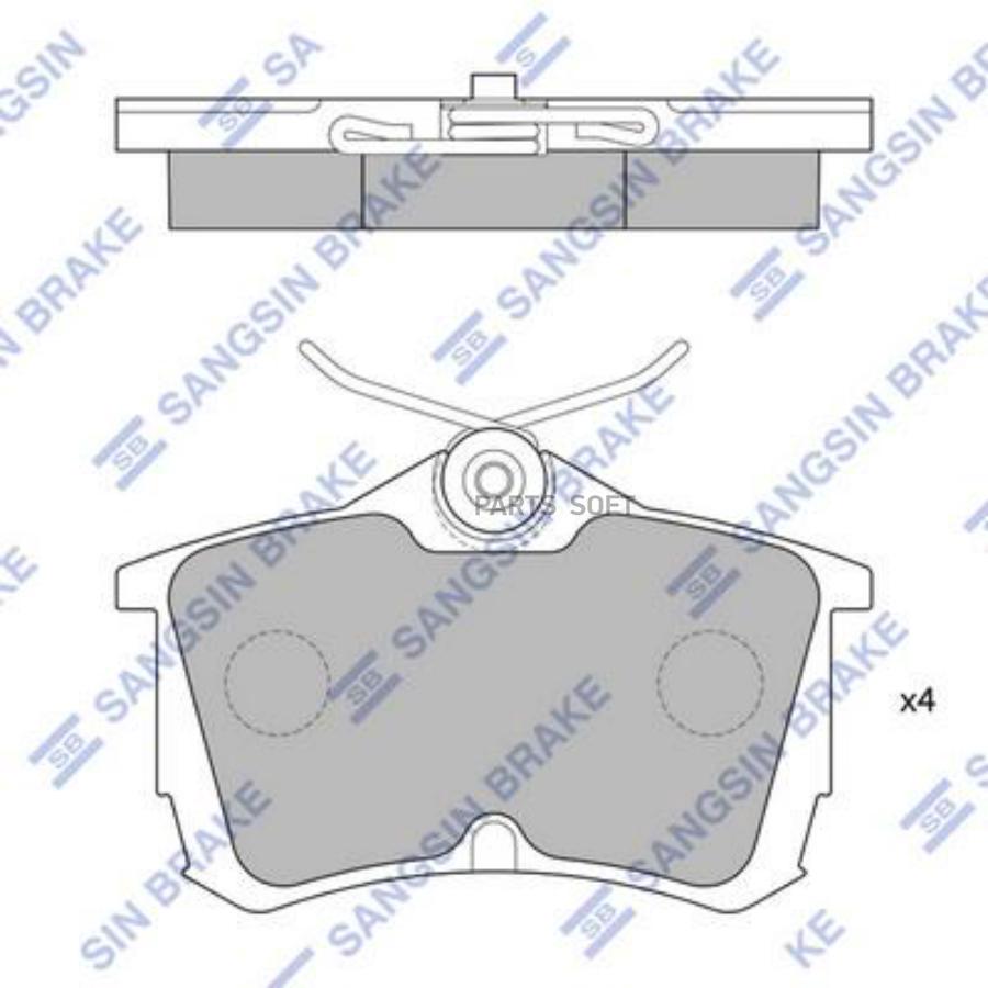 

Тормозные колодки Sangsin brake задние дисковые SP1635