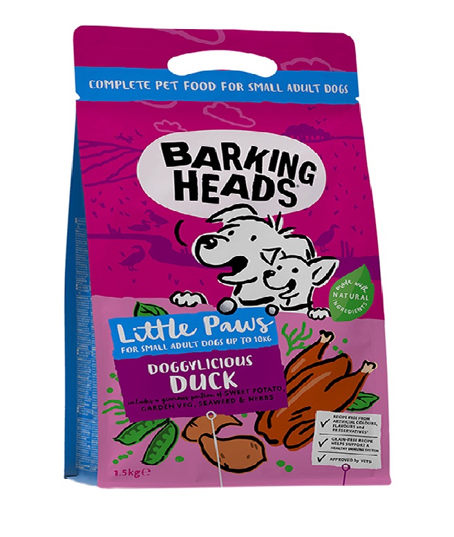 

Сухой корм для собак маленьких пород Barking Heads с уткой и бататом, 4шт по 1,5 кг