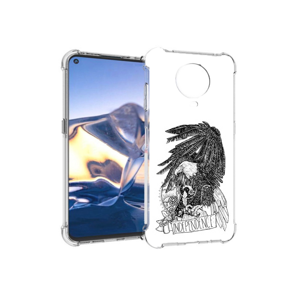 

Чехол MyPads Tocco для Nokia G10 черно белый сокол (PT171673.98.688), Tocco