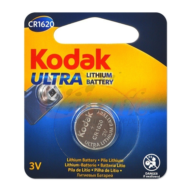 

Батарейка Kodak CR1620-1BL (60/240/12000) ULTRA (MAX Lithium) (1 шт. в уп-ке)