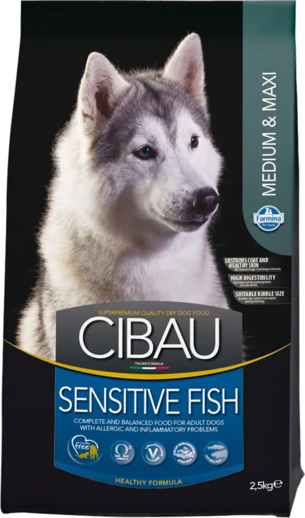 

Сухой корм для собак CIBAU с рыбой, 4 шт по 2,5 кг