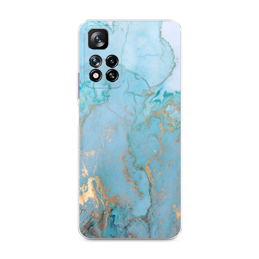 фото Силиконовый чехол "голубой мрамор рисунок" на xiaomi redmi note 11 pro plus awog