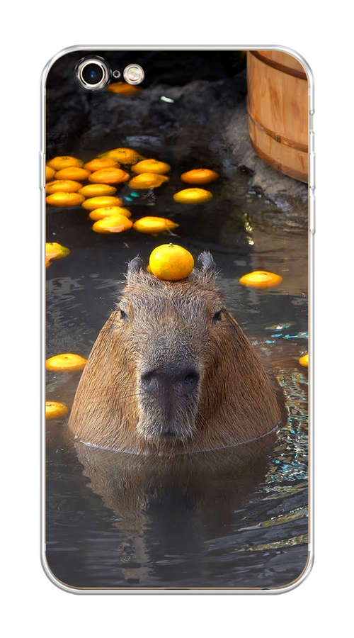 

Чехол на Apple iPhone 6 Plus/6S Plus "Капибара отдыхает", Коричневый;оранжевый;серый, 10550-1