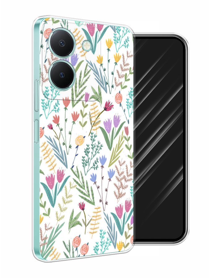 

Чехол Awog на Vivo Y36 "Полевые цветы рисунок", Белый;зеленый, 268950-8