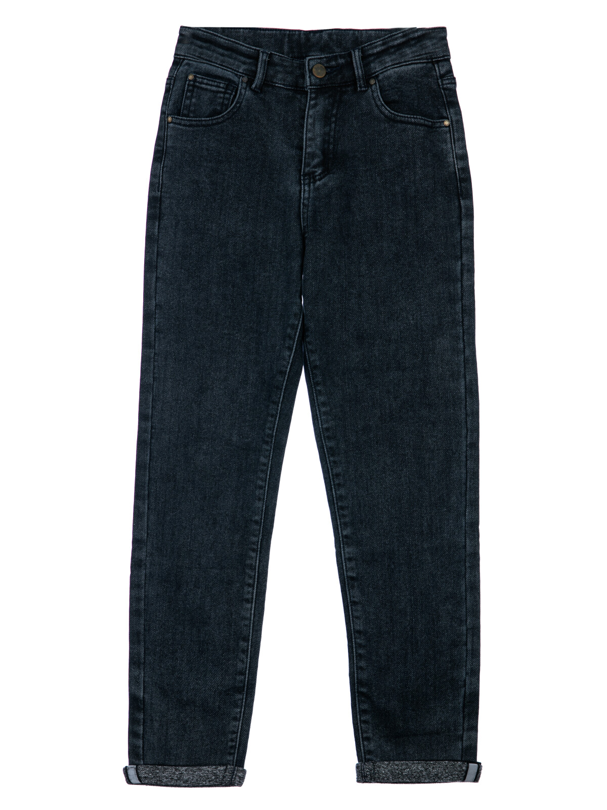 Брюки текстильные джинсовые утепленные для мальчиков PlayToday, тёмно-синий, 170