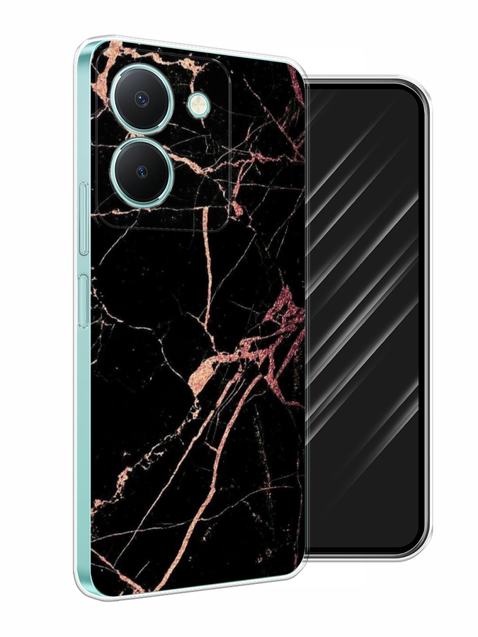 

Чехол Awog на Vivo Y36 "Мрамор розовое золото", Черный;розовый, 268950-3