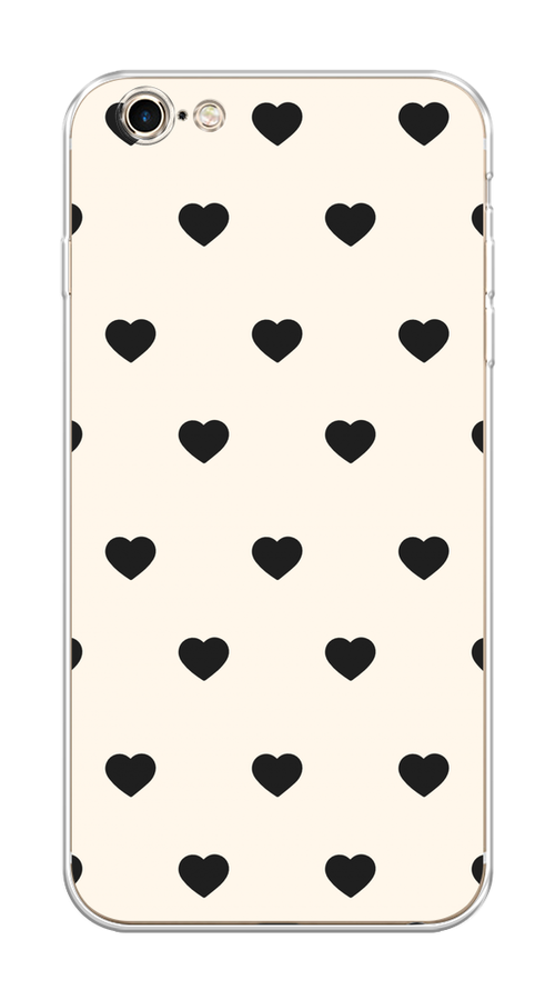 

Чехол на Apple iPhone 6 Plus/6S Plus "Черные сердечки на белом", Черный;белый, 10550-1