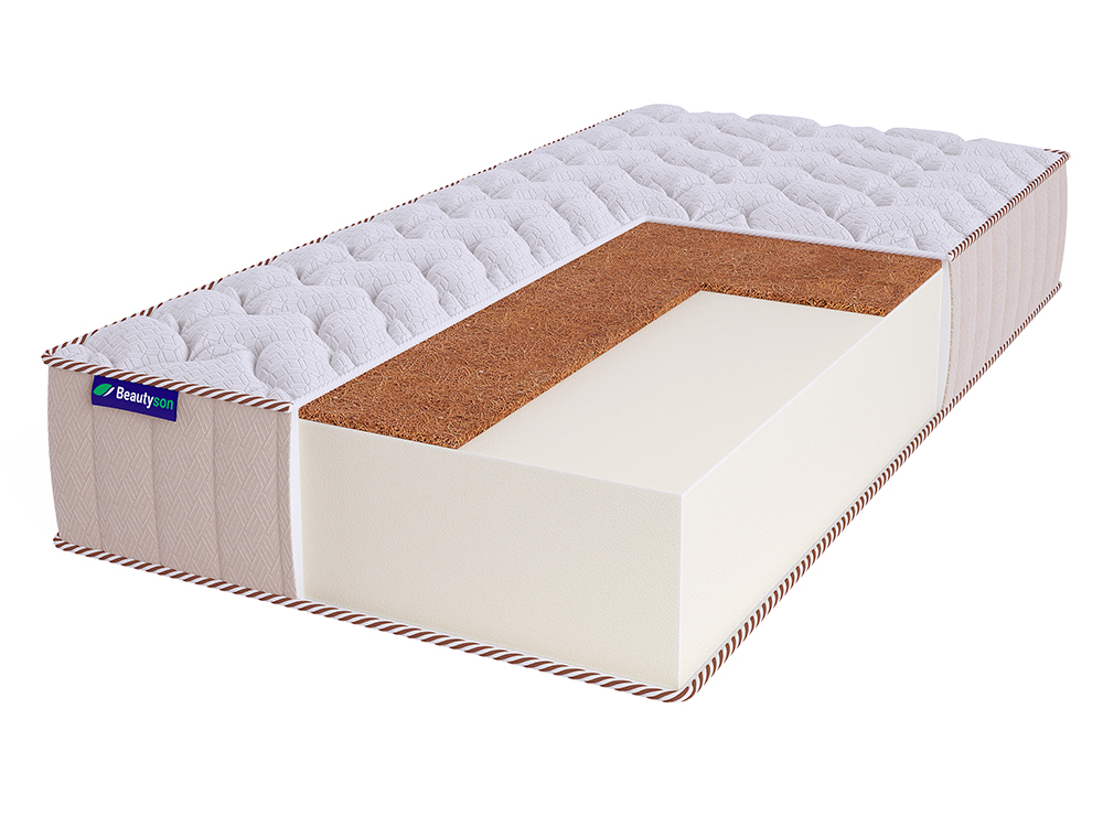 

Матрас Beautyson Roll Foam 21 Cocos Lux 90х195, Бежевый;белый;серый;серебристый, Roll Foam 21 Cocos Lux