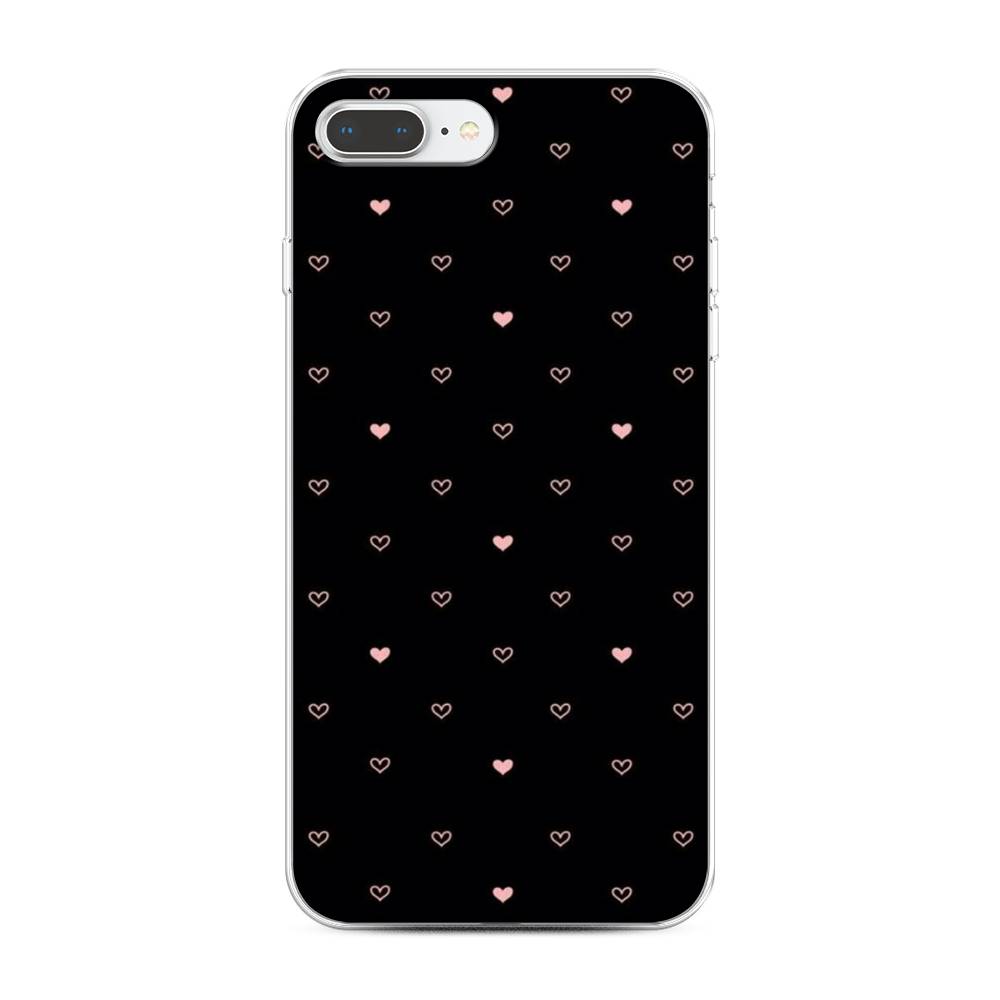 

Чехол Awog на Apple iPhone 8 Plus / Айфон 8 Plus "Черный фон и сердечки", Разноцветный, 10950-3