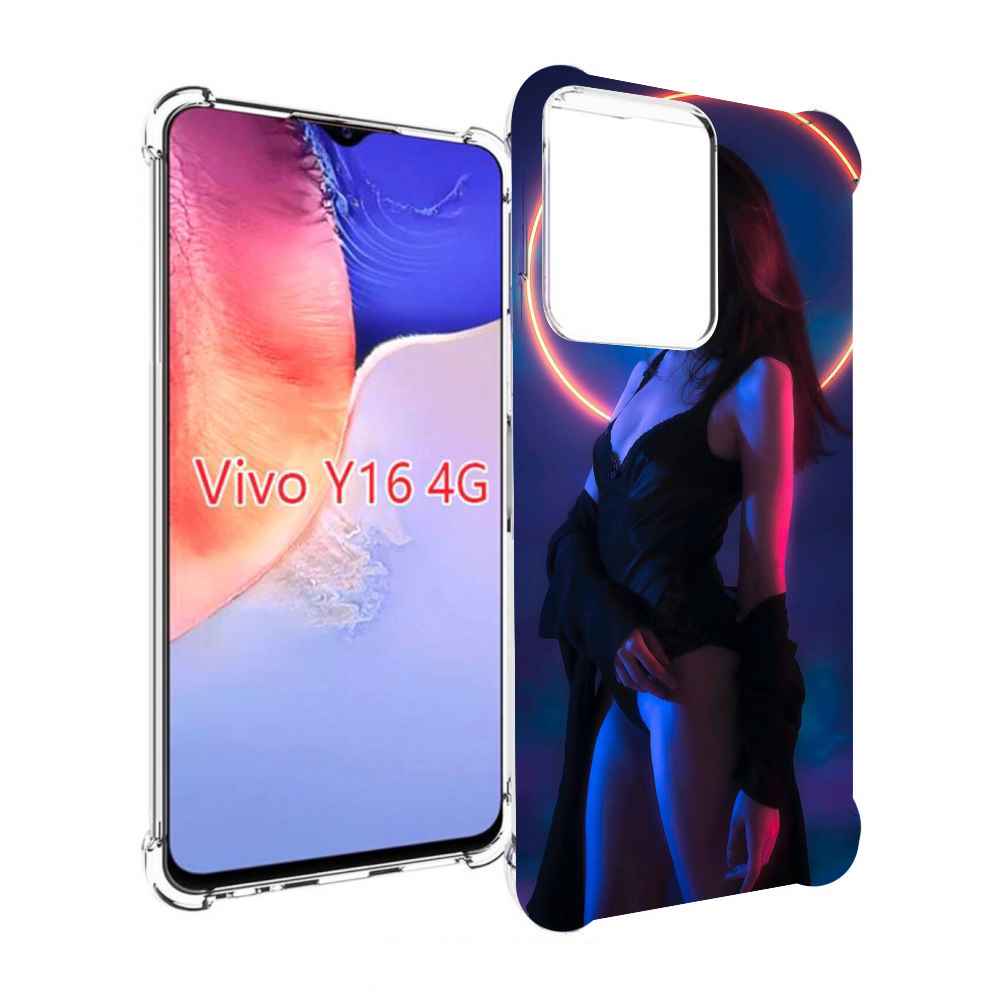 

Чехол MyPads девушка с неоновым кругом женский для Vivo Y16 4G/ Vivo Y02S, Прозрачный, Tocco