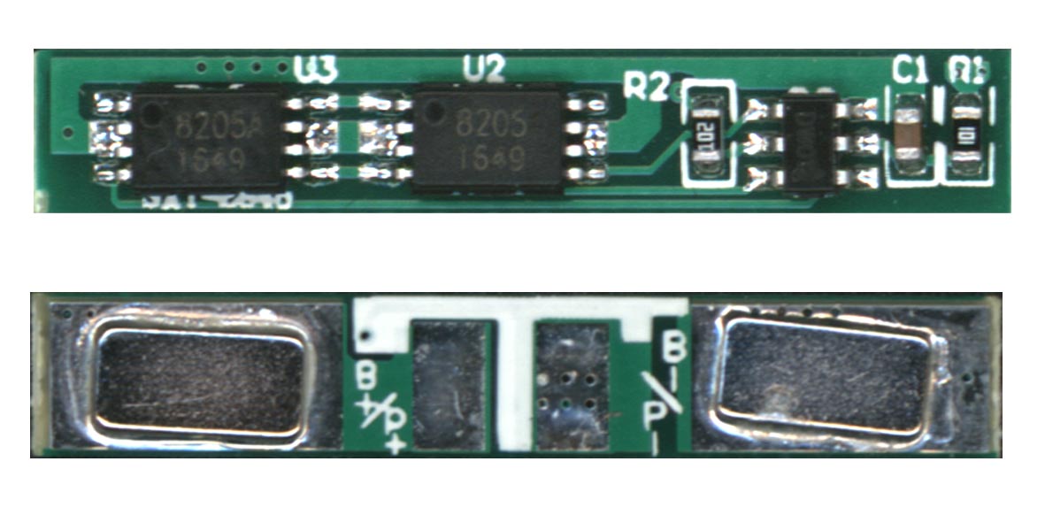 Контроллер заряда-разряда (PCM) для Li-Pol, Li-Ion батареи 3,7В 28x4mm 2pin 265-sxt-2845 J
