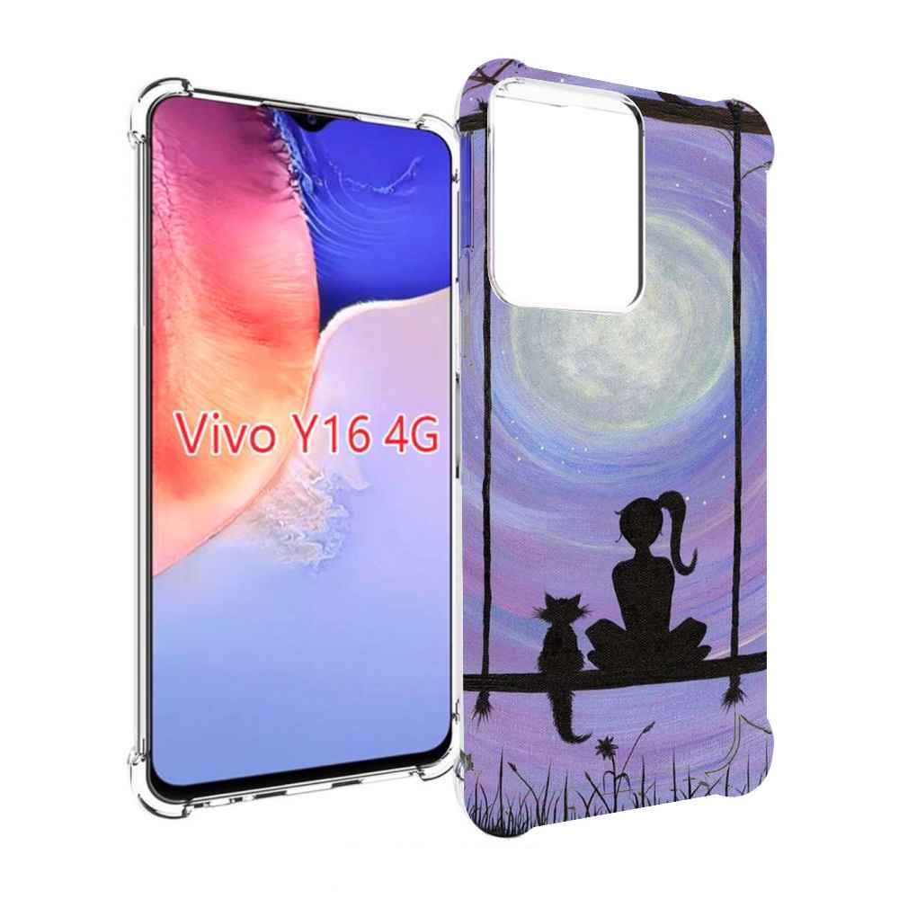 

Чехол MyPads девушка с котом на качеле женский для Vivo Y16 4G/ Vivo Y02S, Прозрачный, Tocco