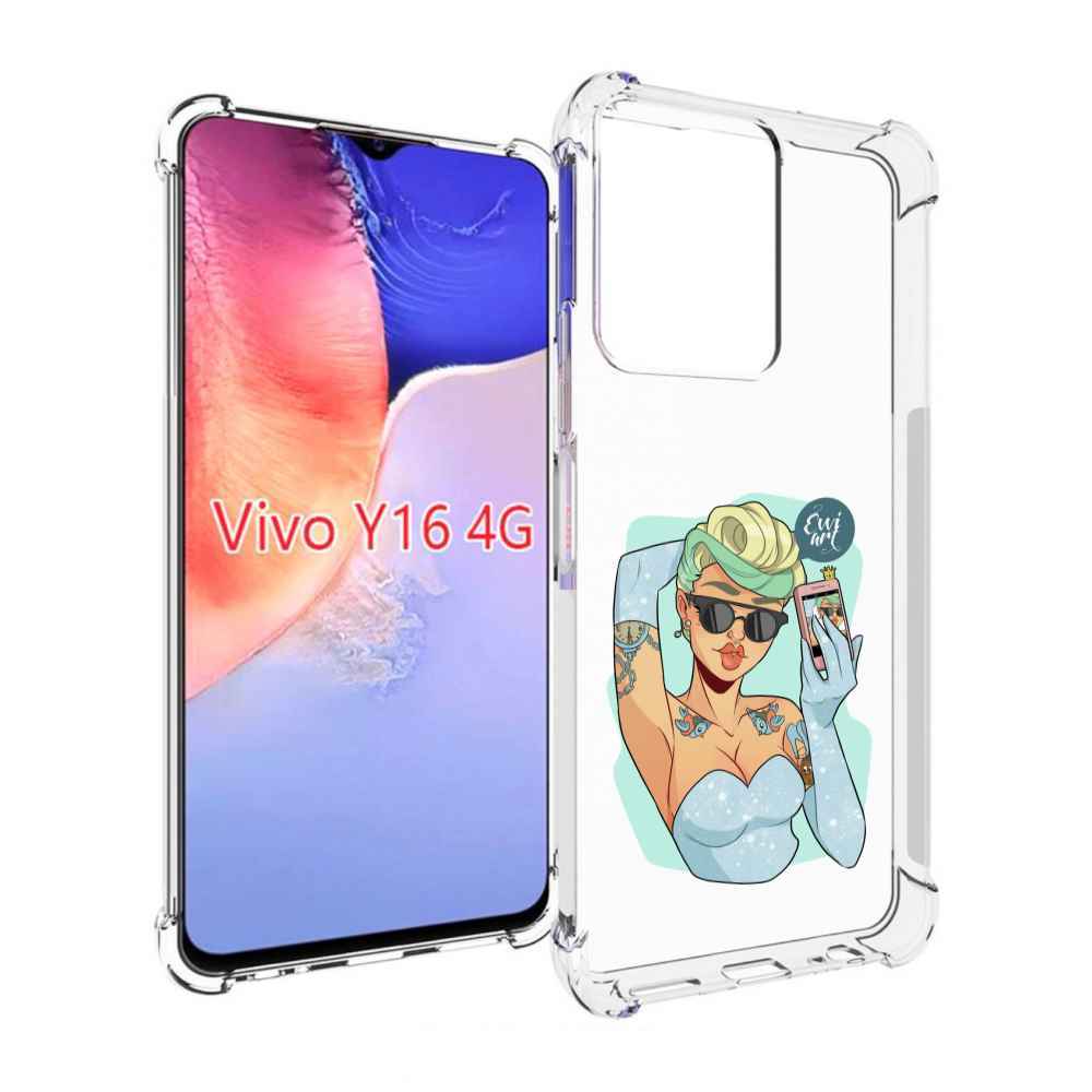 

Чехол MyPads девушка с короткой стрижкой женский для Vivo Y16 4G/ Vivo Y02S, Прозрачный, Tocco