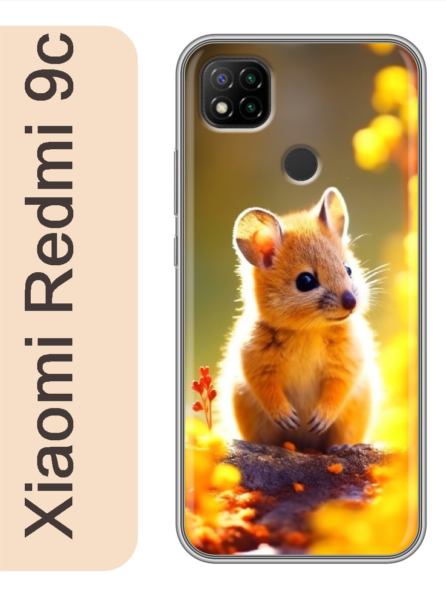 

Чехол на Xiaomi Redmi 9c мышка 971, Прозрачный, red9czhiv