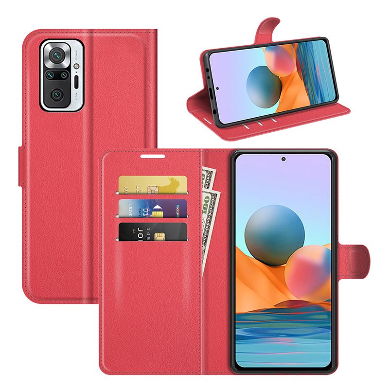 Чехол-книжка Prestige с функцией подставки для Xiaomi Redmi Note 10 Pro (красный)