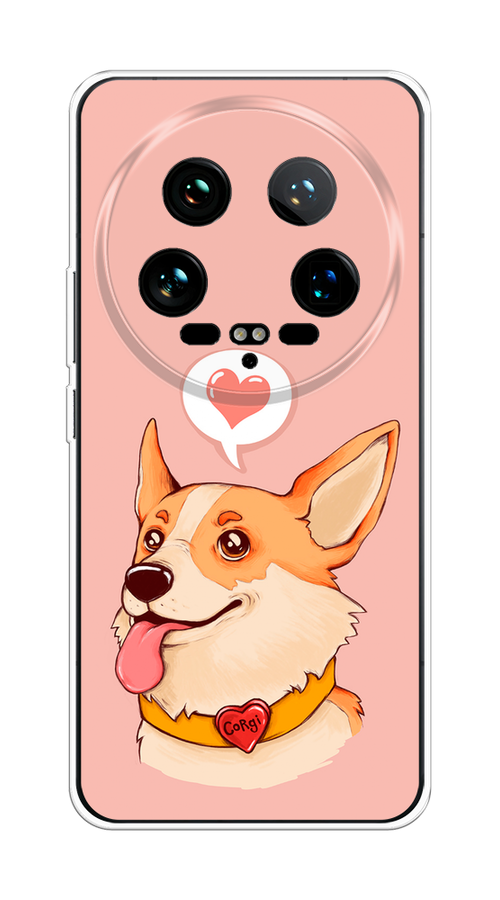

Чехол на Xiaomi 14 Ultra "Корги язык", Розовый;коричневый, 321850-1
