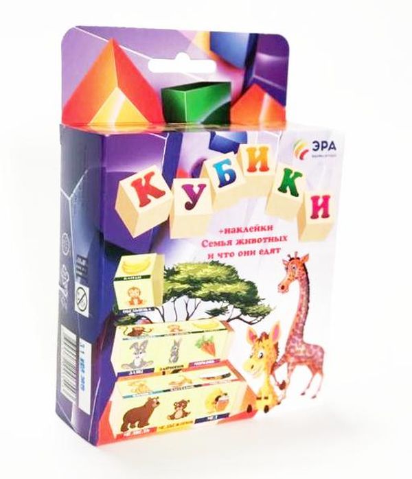 

Кубики Эра Семья животных С-408/ЭР, 9 шт