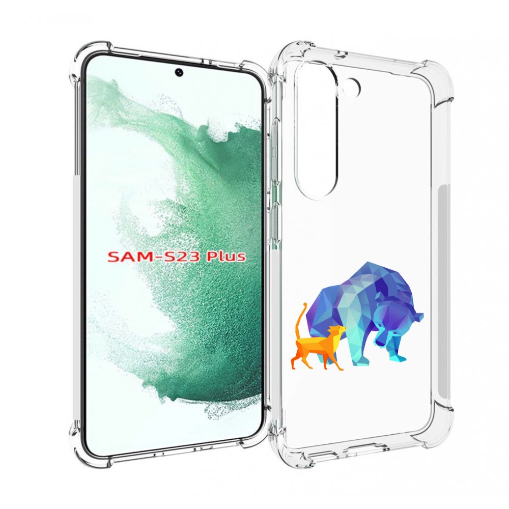 

Чехол MyPads Кот-и-медведь для Samsung Galaxy S23 Plus +, Прозрачный, Tocco