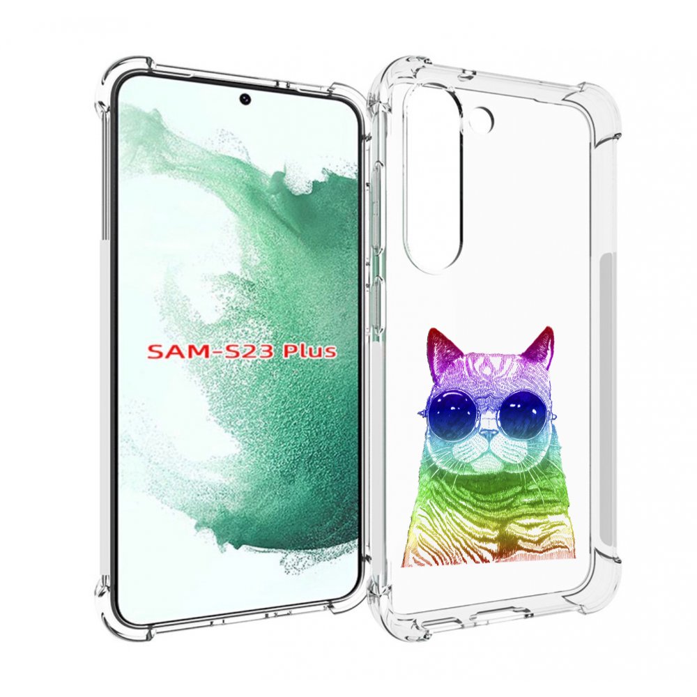 

Чехол MyPads Кот в очках для Samsung Galaxy S23 Plus +, Прозрачный, Tocco