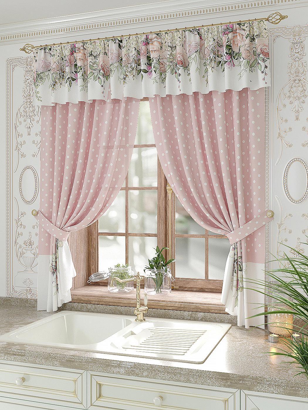 

Комплекты штор AT HOME Энгил (пыльная роза) высота 180 см, ширина 150 см, Бежевый, 934002