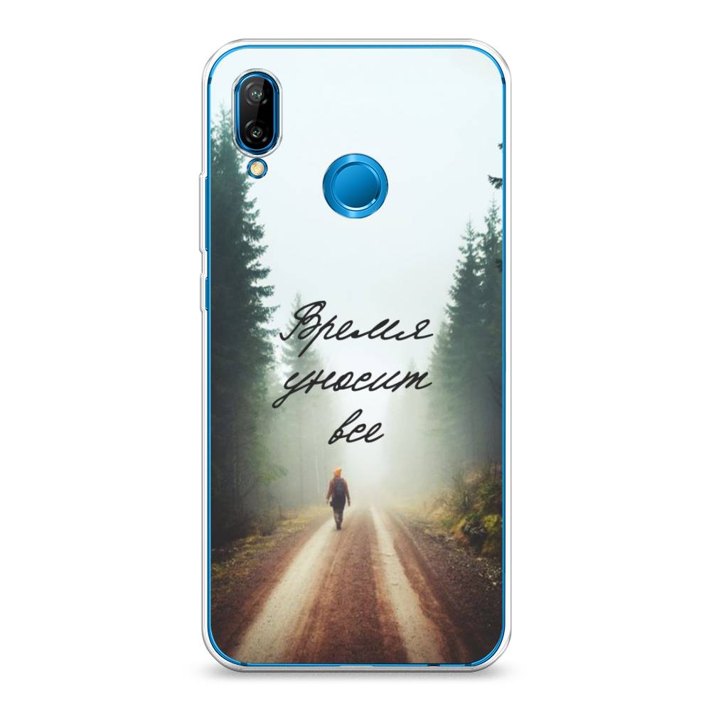 

Чехол Awog на Huawei Nova 3E "Время уносит все", Зеленый;коричневый;белый, 65650-6