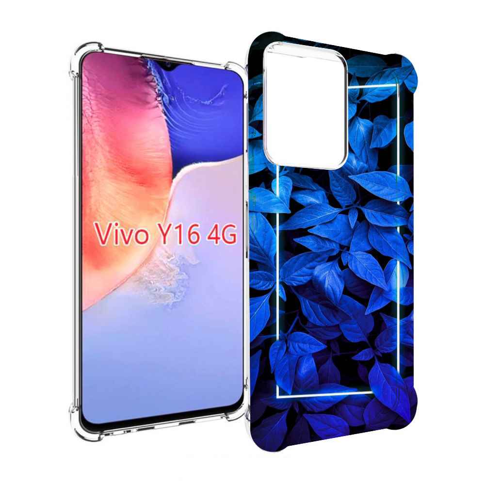 

Чехол MyPads голубые цветочки неон для Vivo Y16 4G/ Vivo Y02S, Прозрачный, Tocco