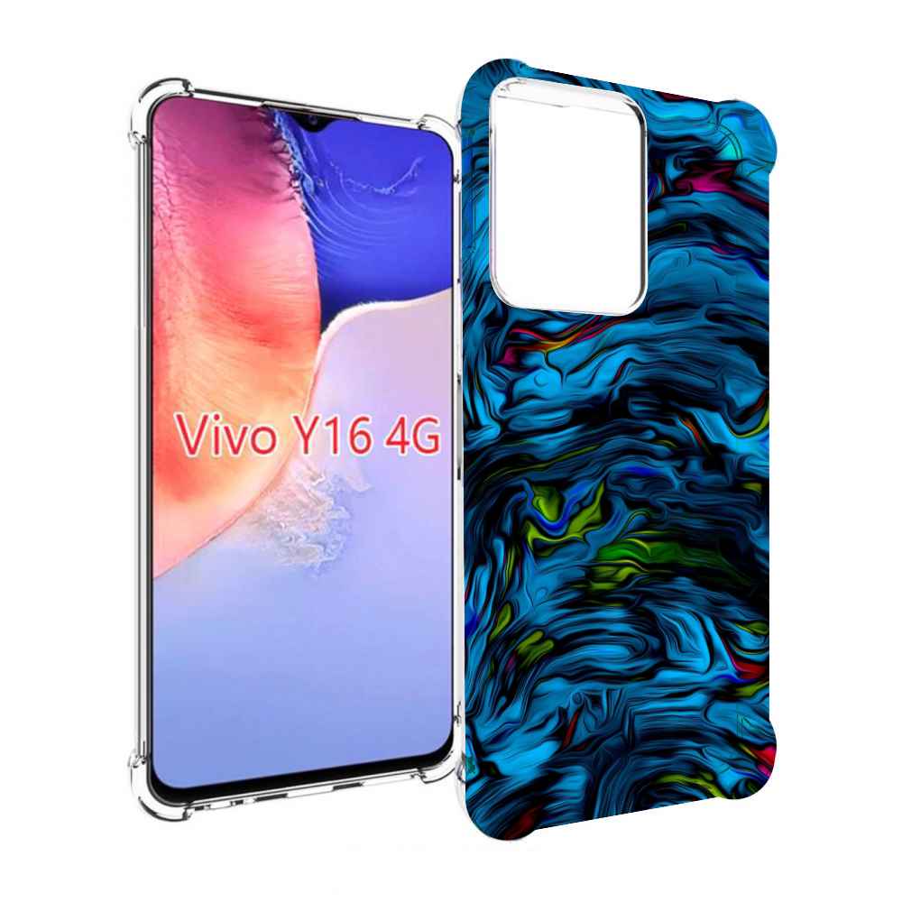 

Чехол MyPads голубая краска в темноте для Vivo Y16 4G/ Vivo Y02S, Прозрачный, Tocco