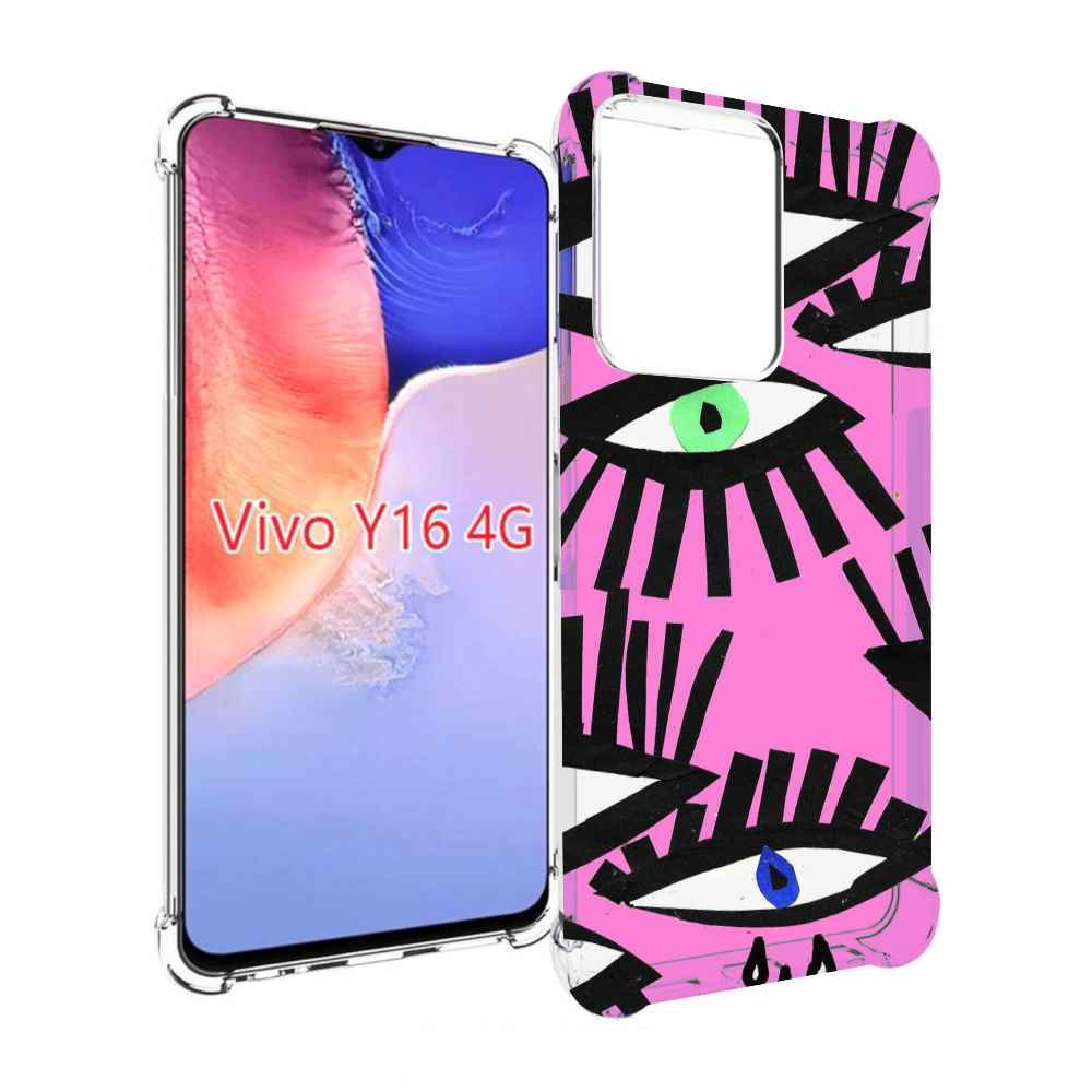 

Чехол MyPads глазки абстракция для Vivo Y16 4G/ Vivo Y02S, Прозрачный, Tocco