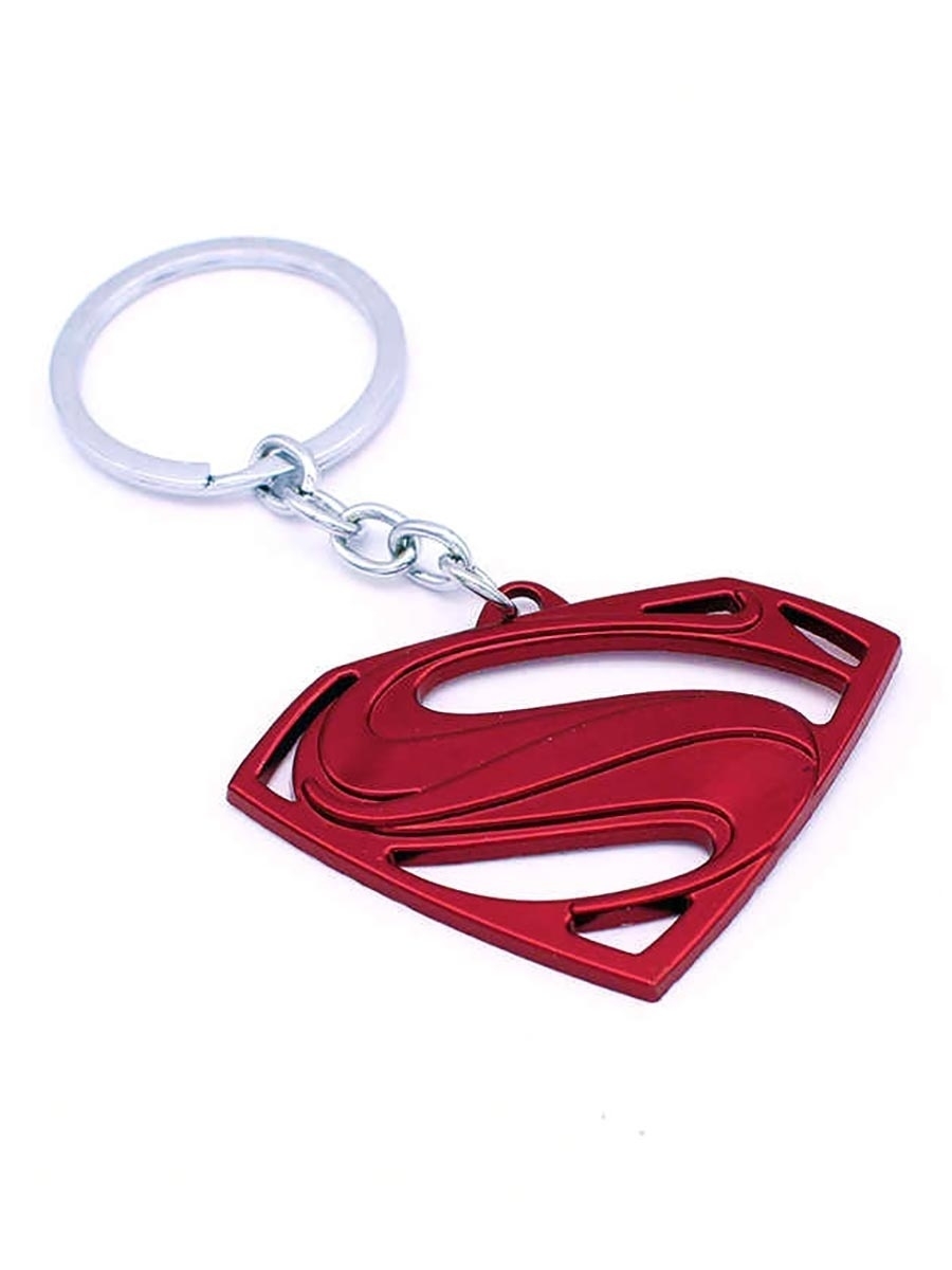 фото Брелок для ключей супермен из металла красный, размер 6 см х 3,6 см, gf-mbr-019 nobrand