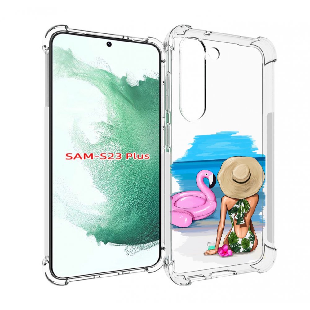 

Чехол MyPads Девушка-и-фламинго женский для Samsung Galaxy S23 Plus +, Прозрачный, Tocco