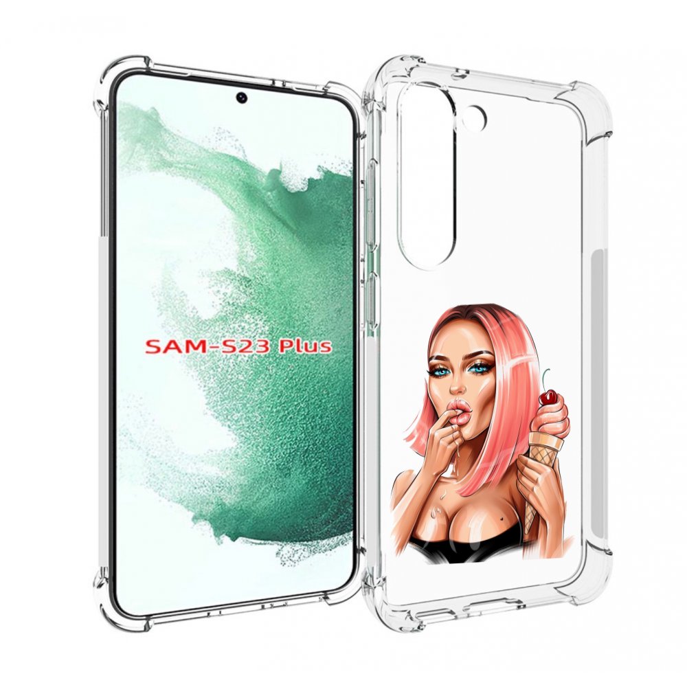 

Чехол MyPads Девушка-и-мороженое женский для Samsung Galaxy S23 Plus +, Прозрачный, Tocco