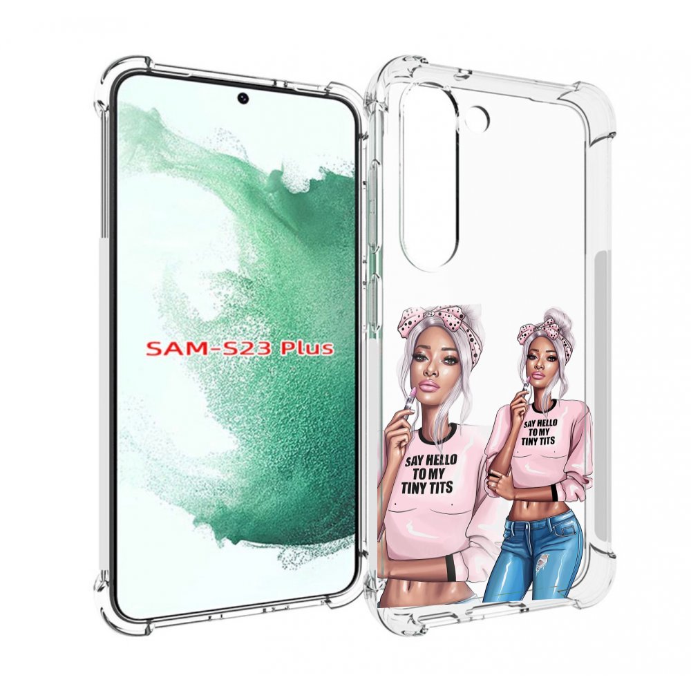 Чехол MyPads Девушка-в-розовой-футболке женский для Samsung Galaxy S23 Plus +