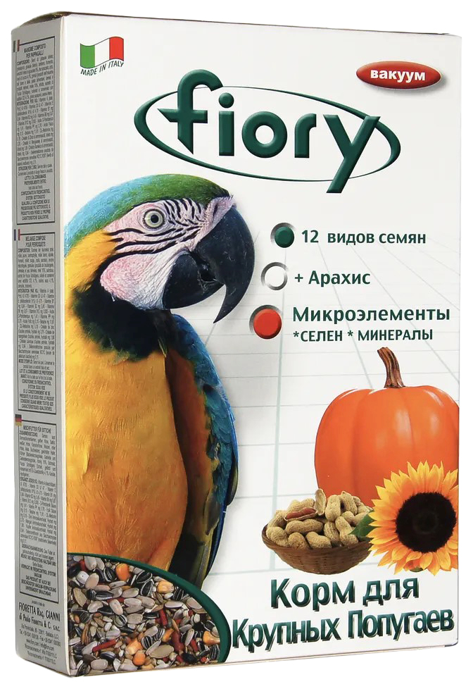 

Сухой корм для крупных попугаев Fiory Pappagalli, 2шт по 700 г