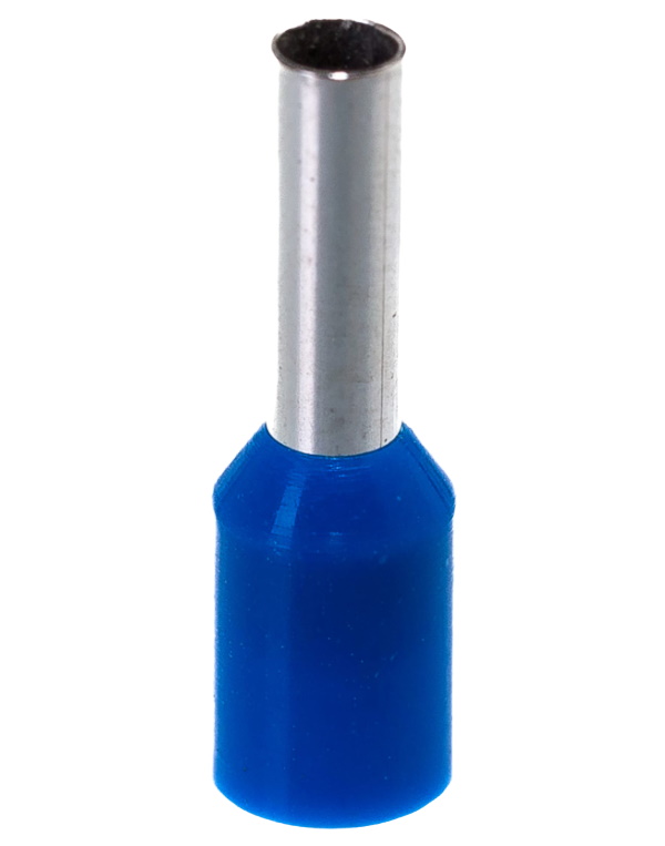 фото Iek ugn10-d25-04-08 наконечник-гильза е2508 2,5мм2 с изолированным фланцем (синий) 100 шт