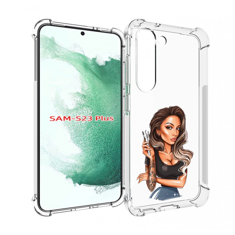 

Чехол MyPads Девушка-бровист для Samsung Galaxy S23 Plus +, Прозрачный, Tocco