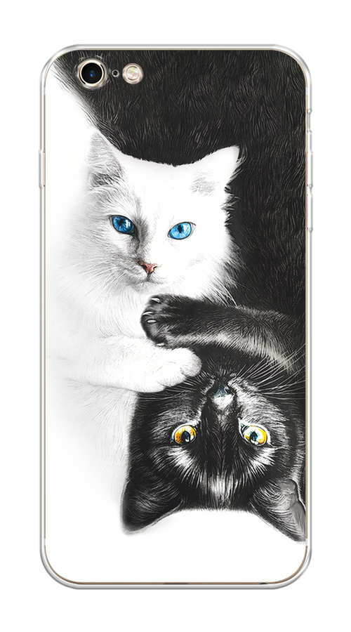 

Чехол на Apple iPhone 6 Plus/6S Plus "Коты Инь-Янь", Черный;белый;голубой, 10550-1