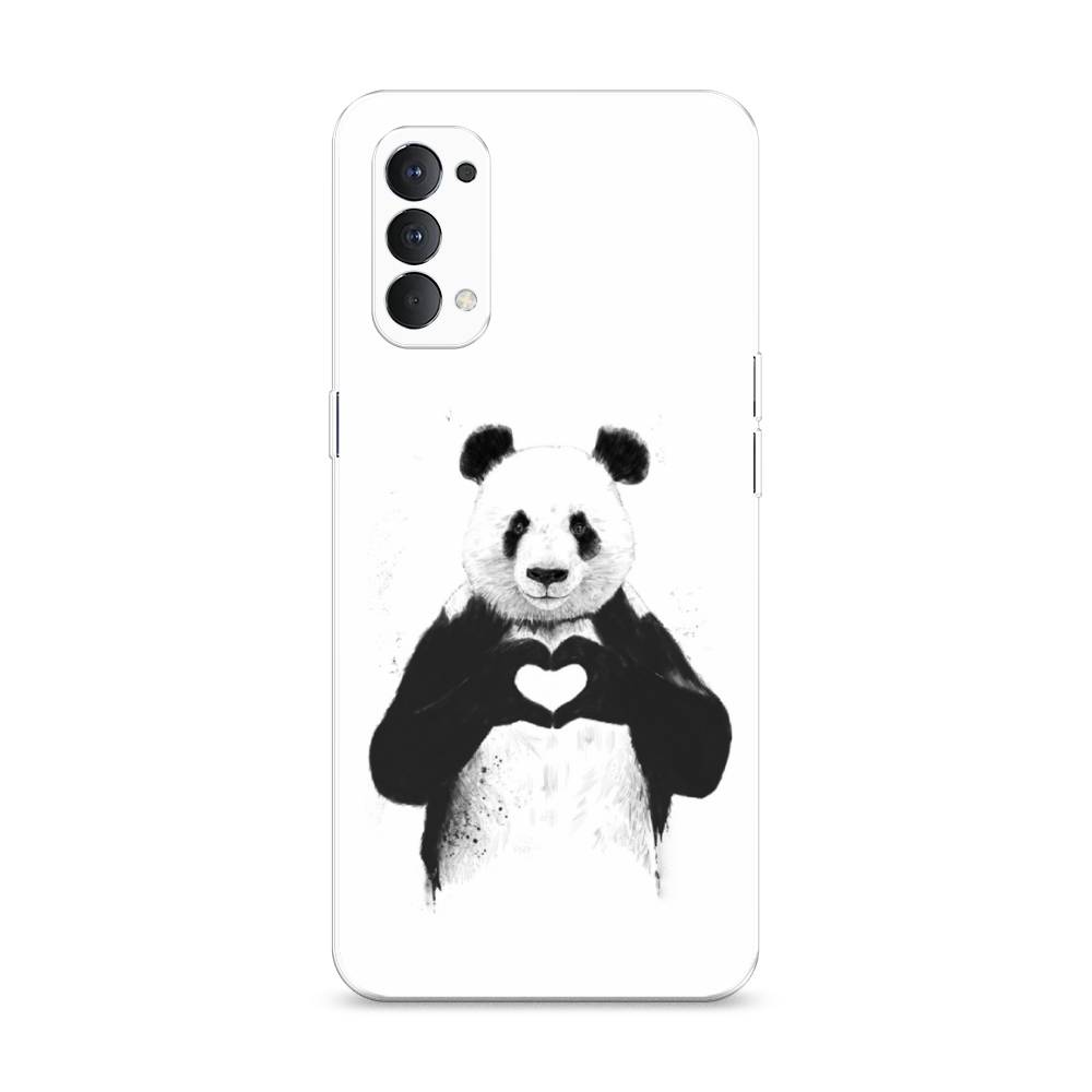 

Чехол Awog на Oppo Reno 4 4G "Панда love", Разноцветный, 259450-10