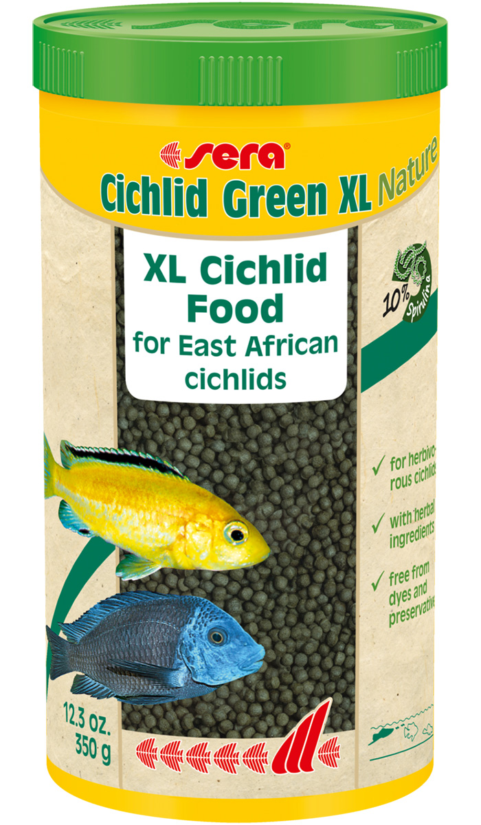 

Корм для цихлид SERA CICHLID GREEN XL гранулы, для растительноядных 2 шт по 1 л